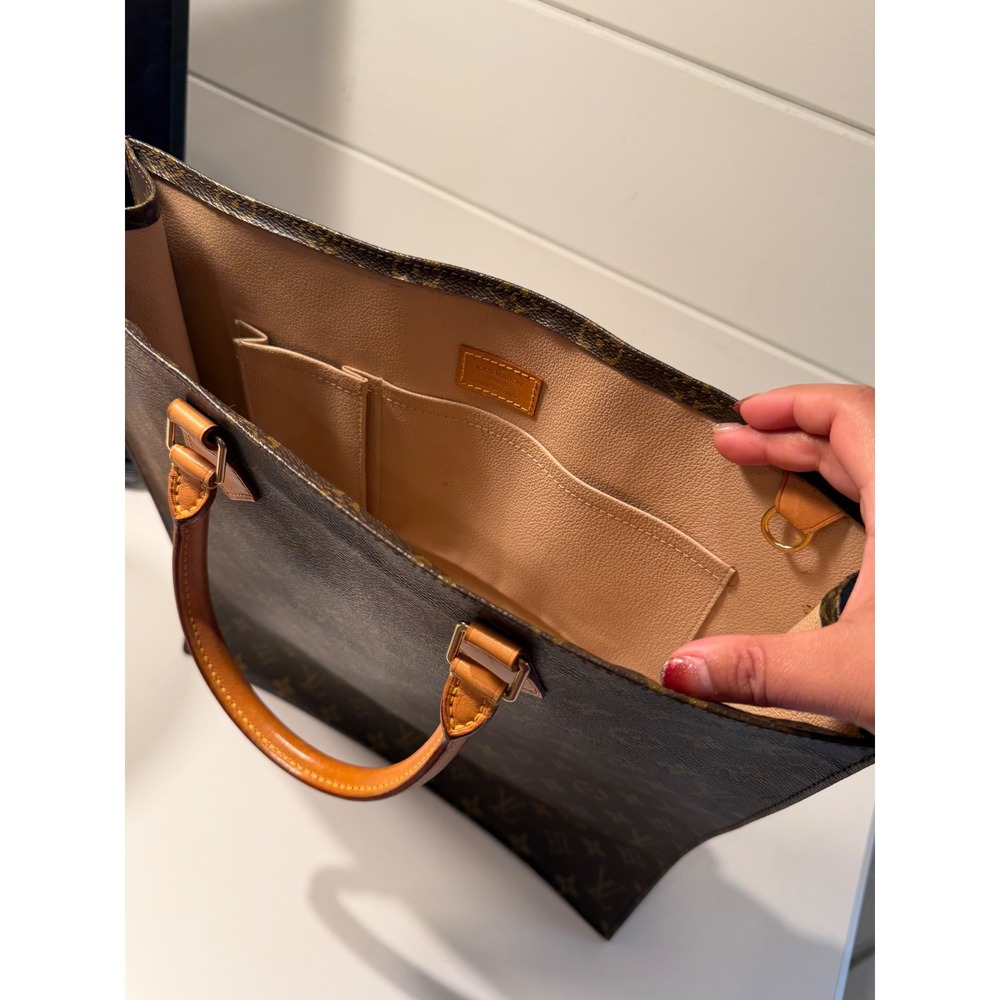 Louis Vuitton Sac Plat Monogram Canvas Tote Bag Brown M53124 Made in France - Picture 7 of 8